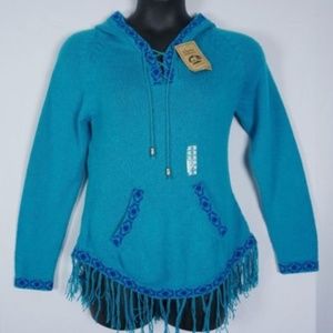 😊 The Alpaca Connection Fringe Hooded Sweater